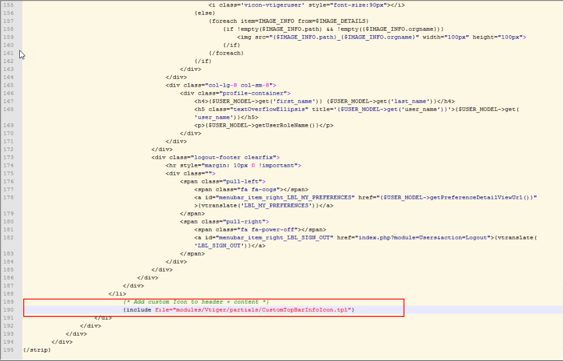 Personaliza la barra de navegación de Vtiger CRM