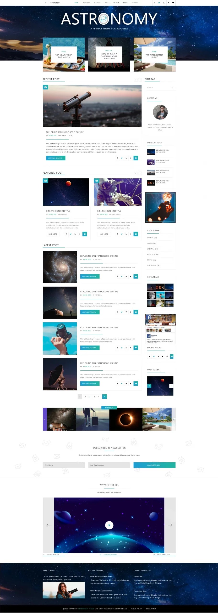 Astronomy Wordpress Theme For Astronomical And Space Websites