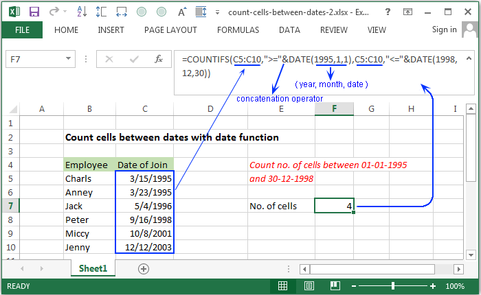 If you want to count specific weekdays like for example mondays and wednesdays you need a more complicated array formula. Excel Count Count Number Of Cells Between Two Dates W3resource