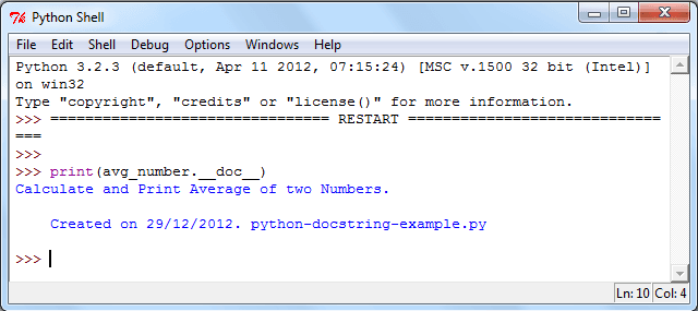 Docstring Python Example . Python: user defined function - w3resource
