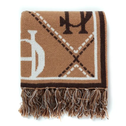Holland Cooper Ladies Monogram Scarf Camel
