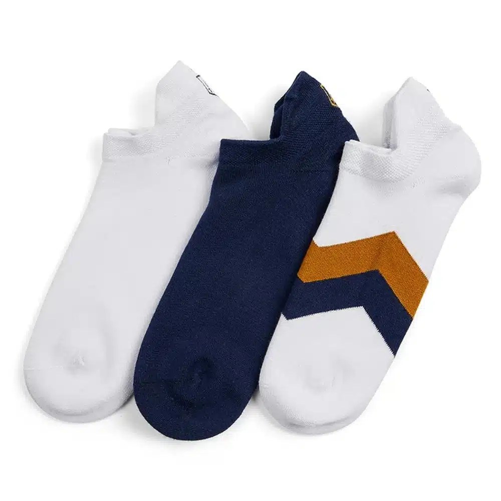 Fairfax & Favor Ladies Signature Trainer Socks Tan/Navy Blue