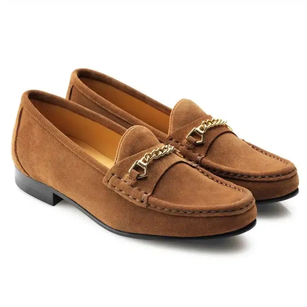 Fairfax & Favor Ladies Apsley Loafer Shoe Tan Suede