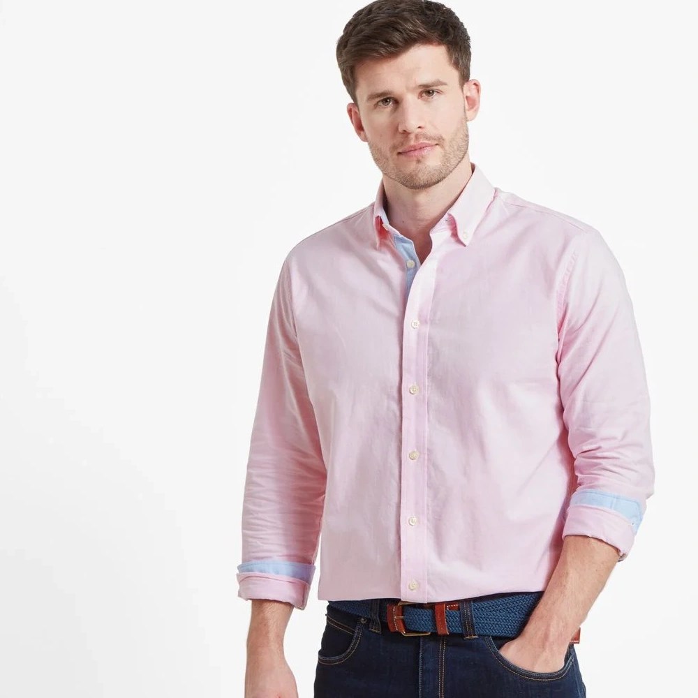 Schoffel Mens Holt Soft Oxford Tailored Shirt Light Pink