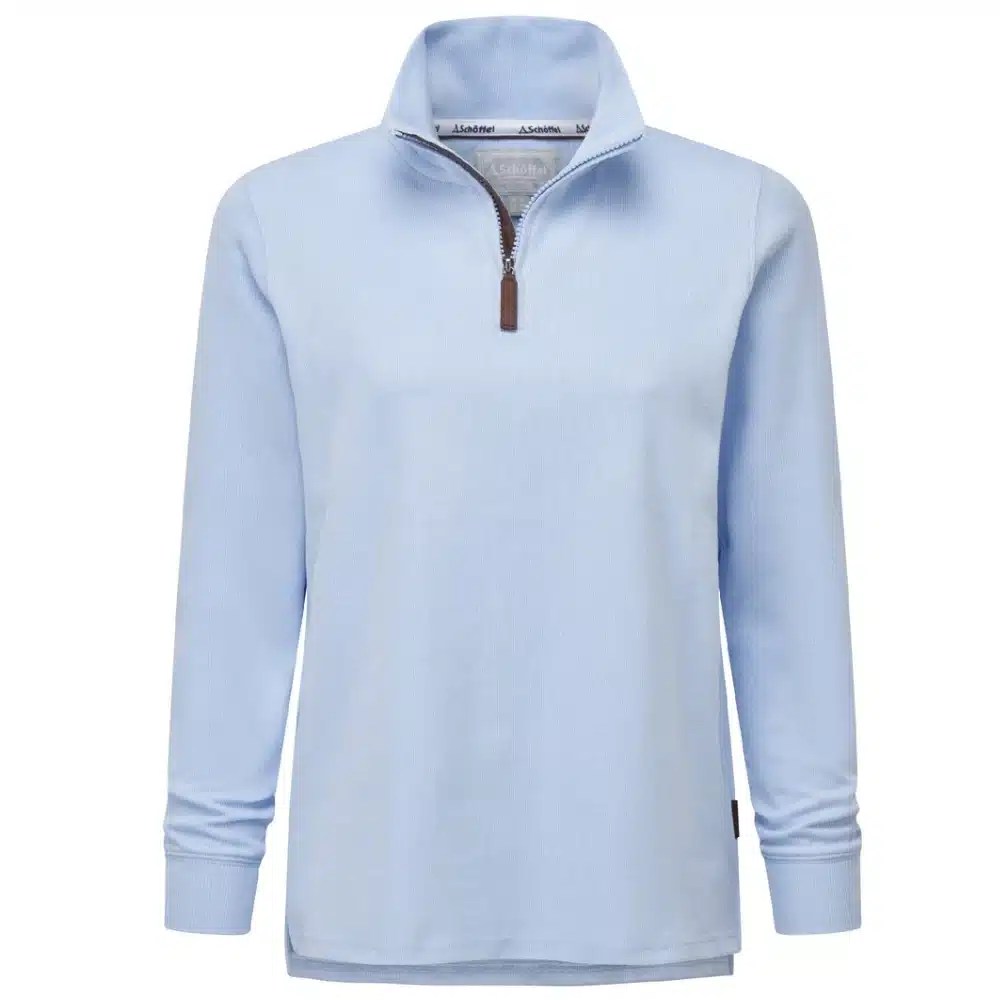 Schoffel Ladies Appletree Bay Quarter Zip Sweatshirt Sky Blue