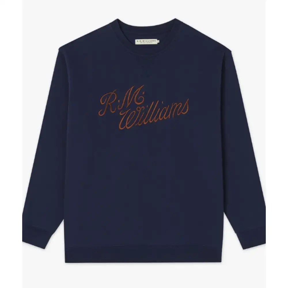 R.M.Williams Ladies Script Crew Neck Navy