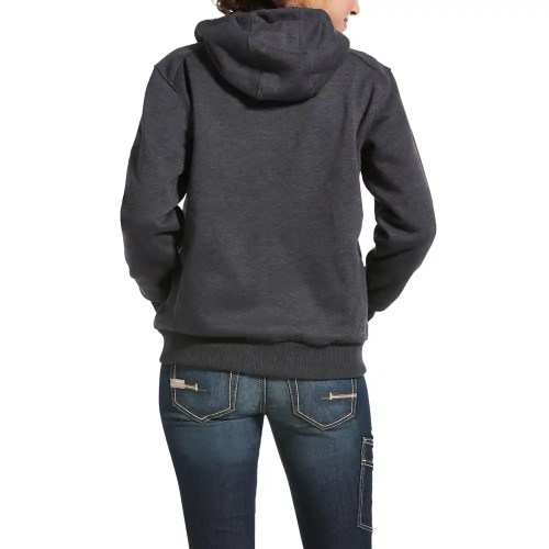 Ariat Ladies Rebar All-Weather Full Zip Hoodie Charcoal Heather
