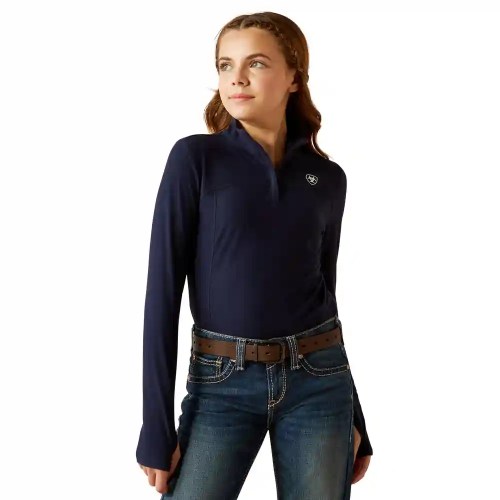 Ariat Youth Lowell 3.0 Quarter Zip Long Sleeve Base Layer Navy