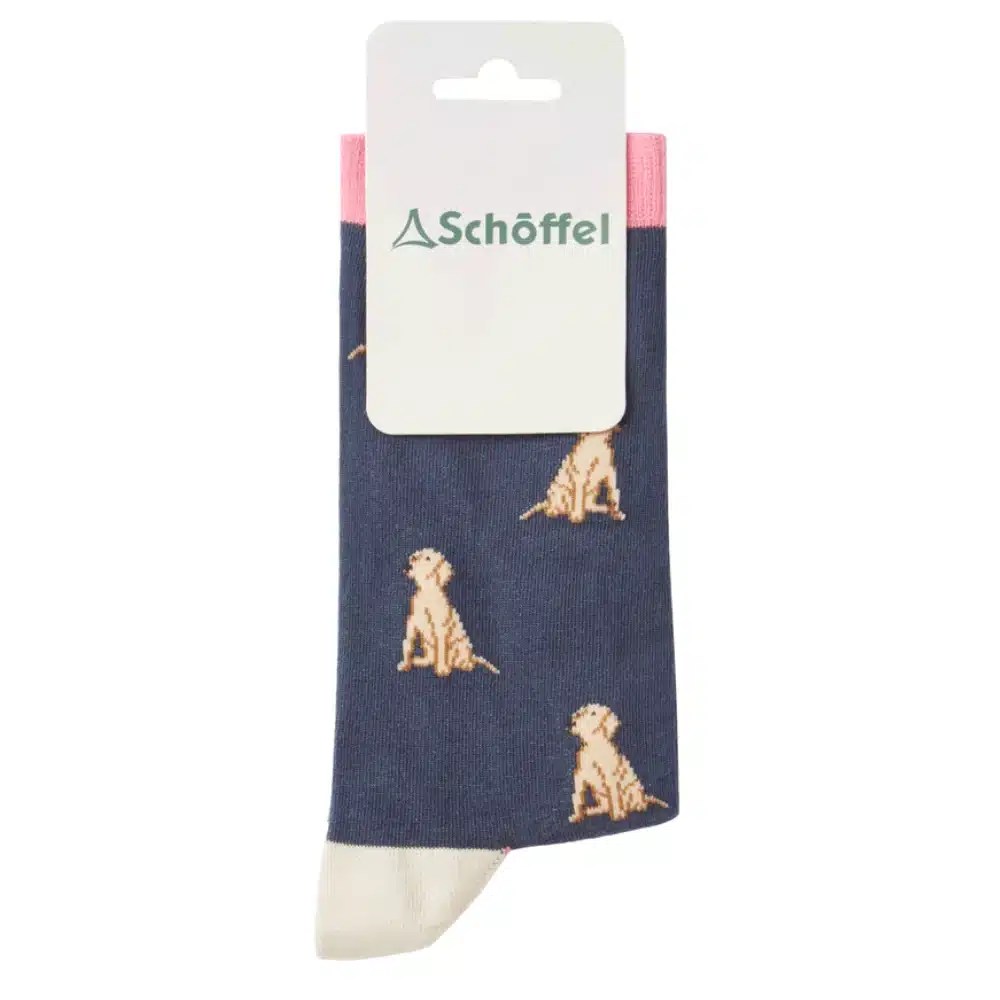 Schoffel Ladies Cotton Socks Navy Labrador
