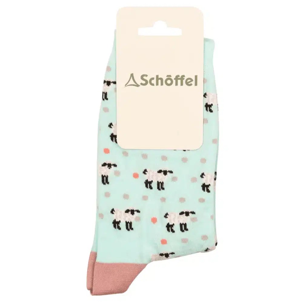 Schoffel Ladies Cotton Socks Mint Sheep