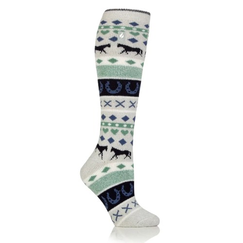 Heat Holders Childrens Rosa Equestrian Lite Long Socks Light Grey