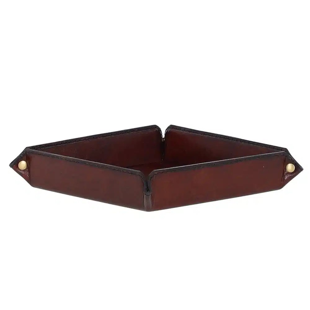 Ashwood Handcrafted Premium Leather Coin and Keys Valet Tray