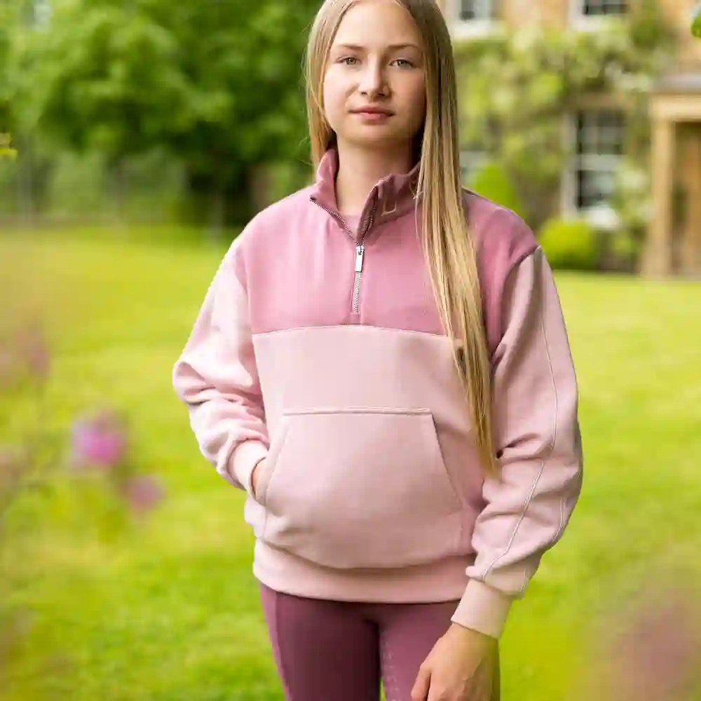 LeMieux Childrens Young Rider Kate Quarter Zip Sweat Blossom