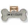 History & Heraldry Squeaky Plush Dog Bone Toy Staffy