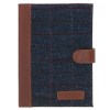 Ashwood Leather & Harris Tweed A5 Notebook Tan/Navy