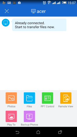 Android phone connected to PC