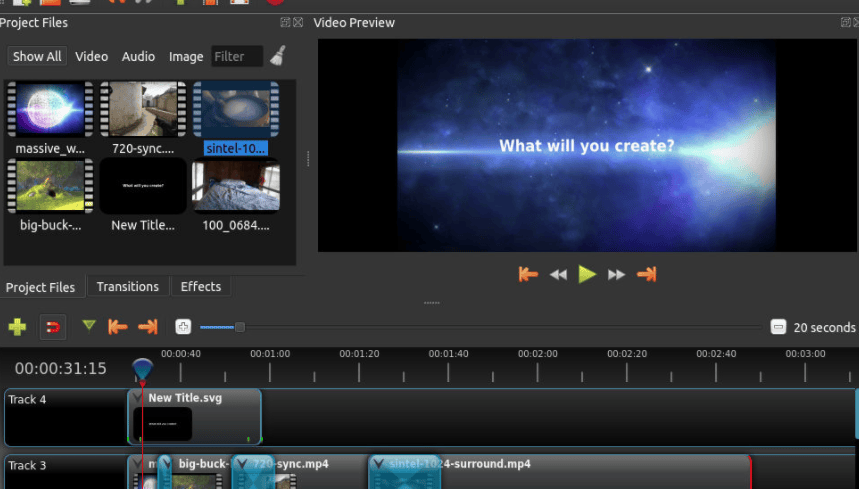 OpenShot video editing software