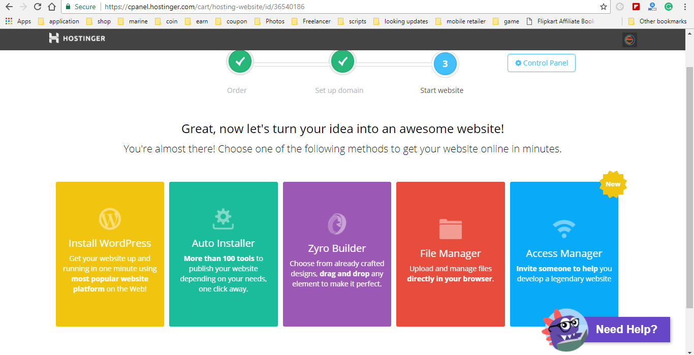 One click website installer