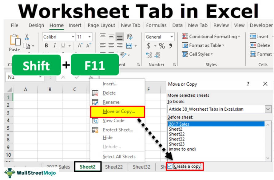 Worksheet tab in excel