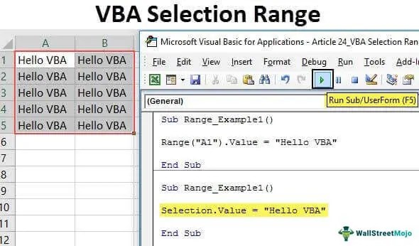 Vba selection range