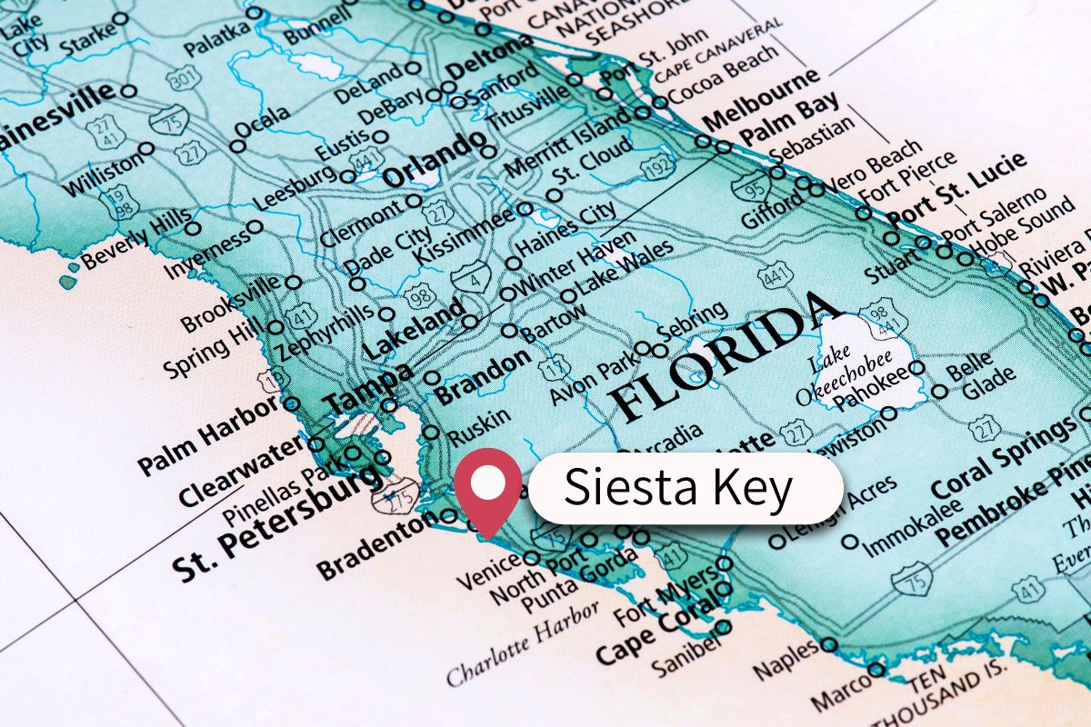 Mapa De Siesta Key Florida Map.