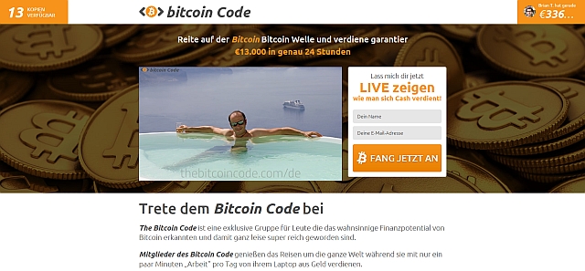 Bitcoin code es una aplicación de negociación avanzada que puede utilizar para hacer sus operaciones más eficientes. Watchlist Internet Warnung Vor Dem Bitcoin Code