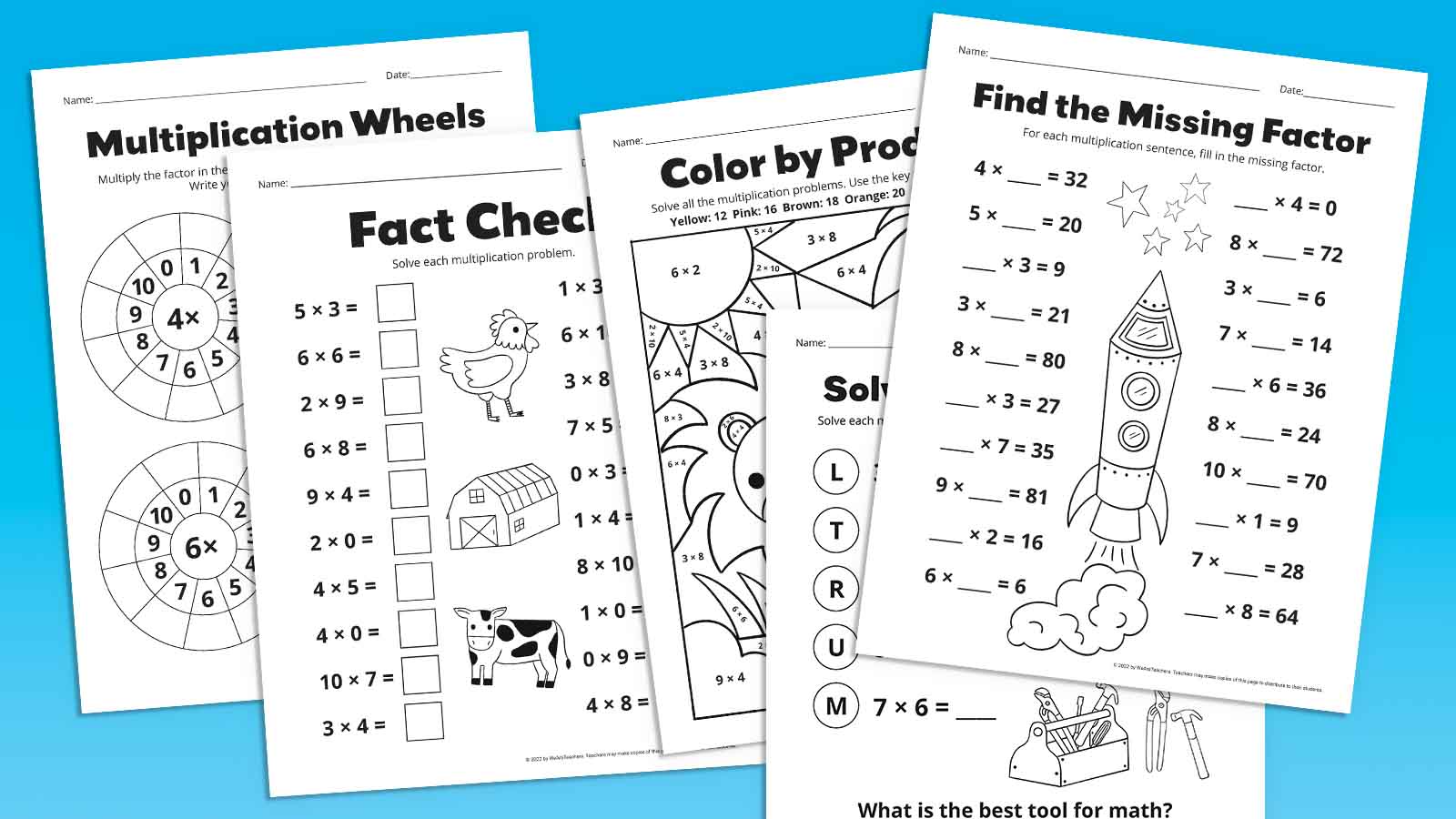 Multiplication worksheets: get a free bundle of 11 practice pages