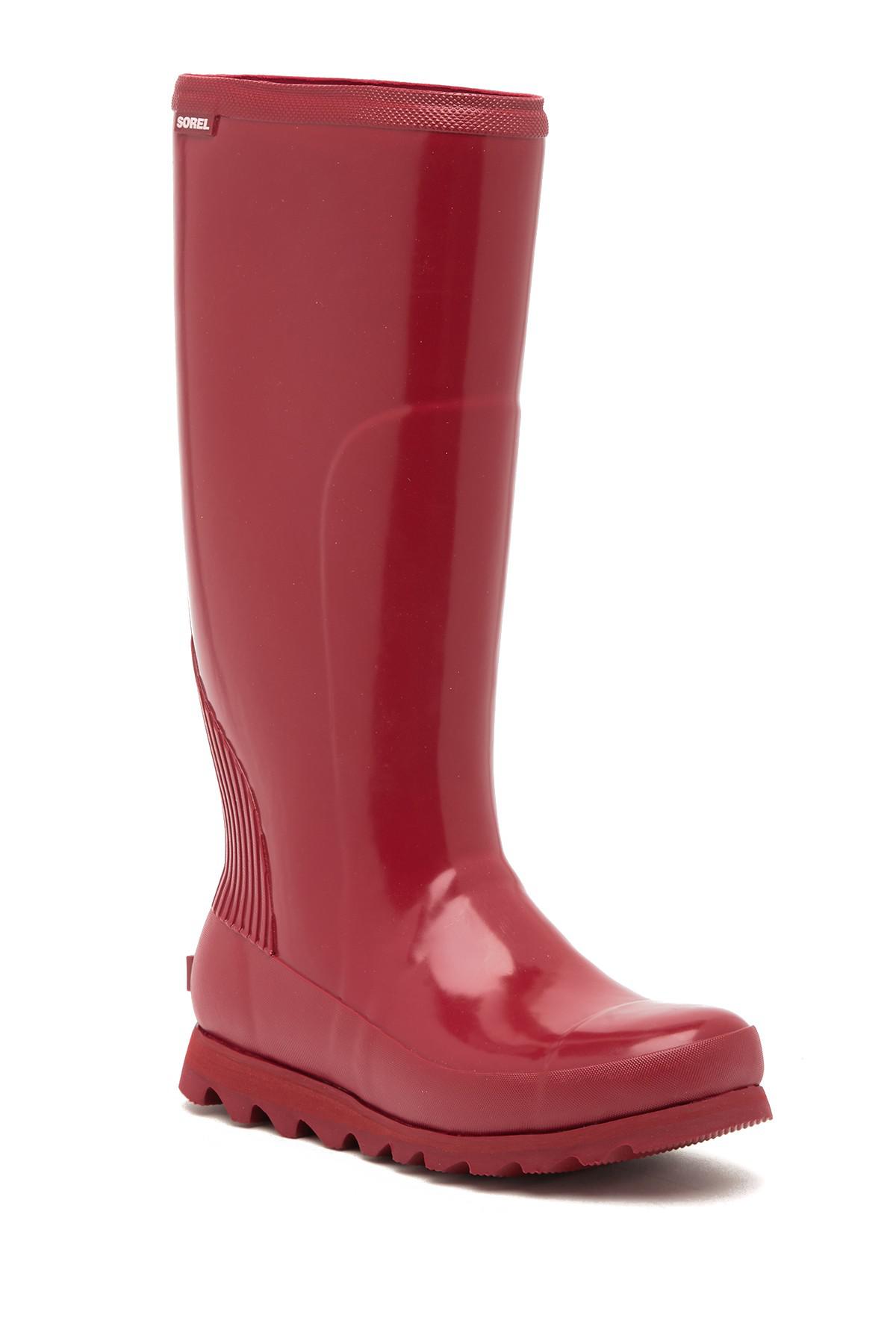 sorel red rain boots