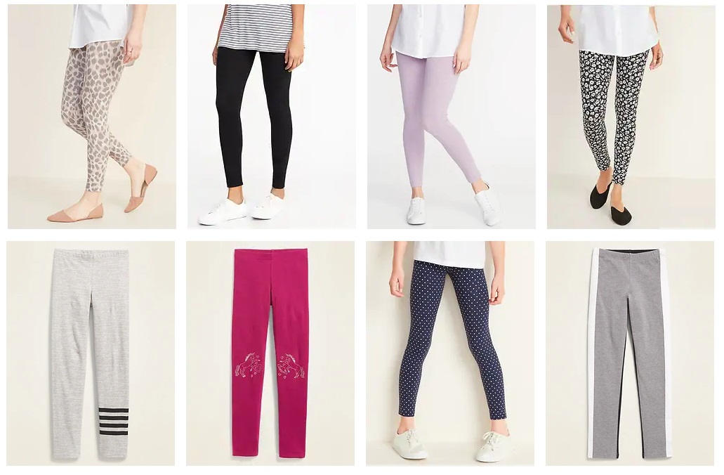 Old Navy: $5 Women's Leggings, $4 Girls 