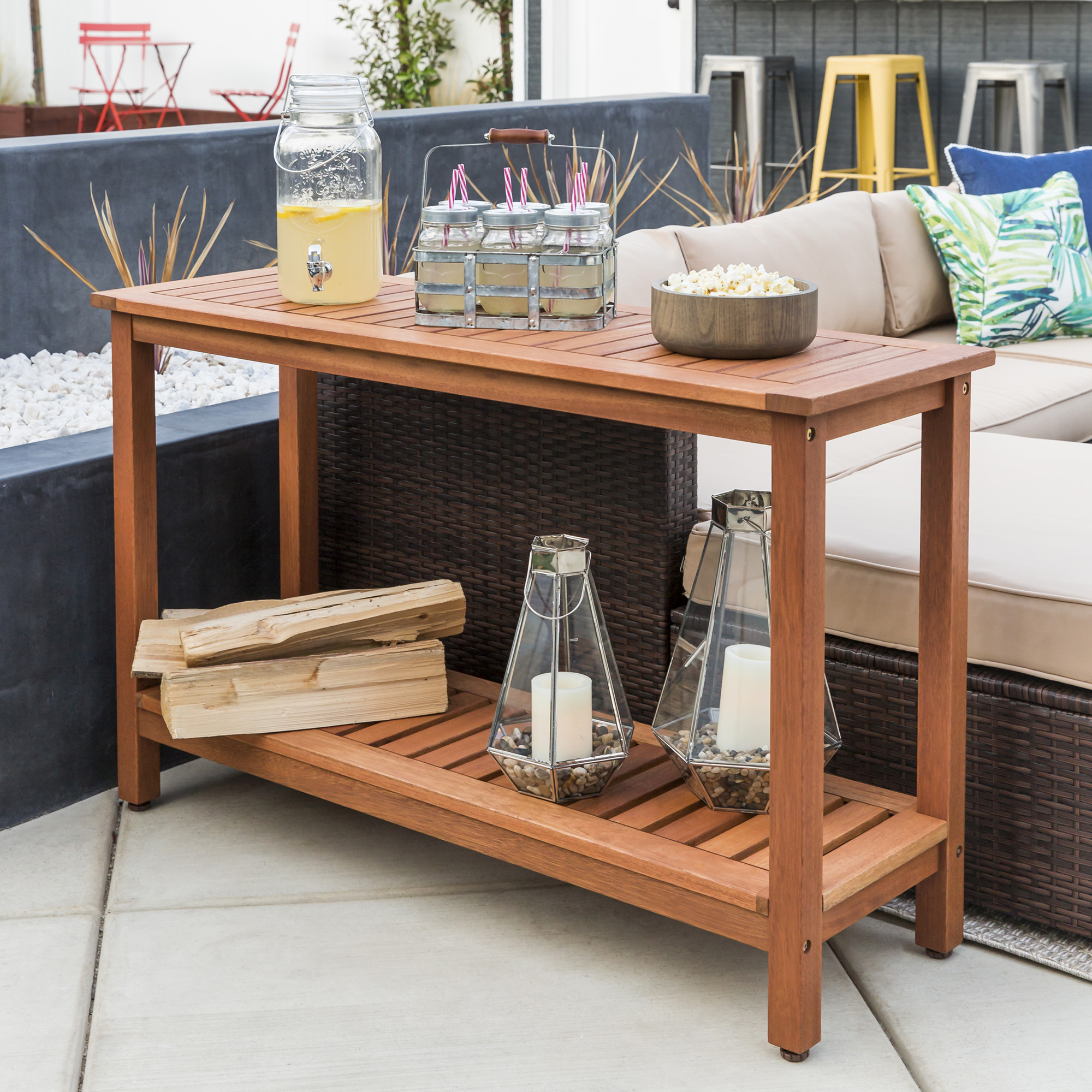 Walmart Indoor/Outdoor Wood Console Table only 110 (reg 229