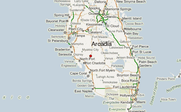 Show Me A Map Of Arcadia Florida Boundaries Major Cities And Geography.