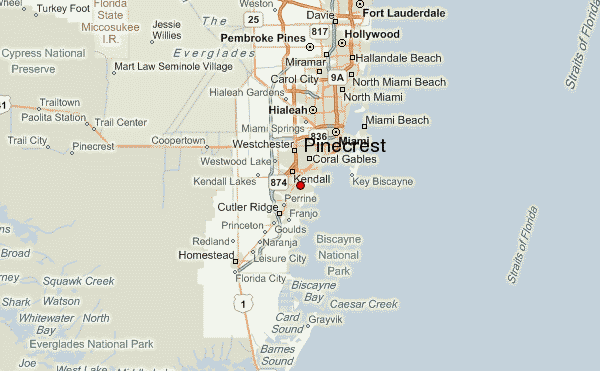 Pinecrest Florida Map 