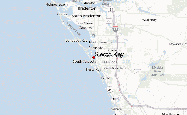 Siesta Key Florida Map Detailed.