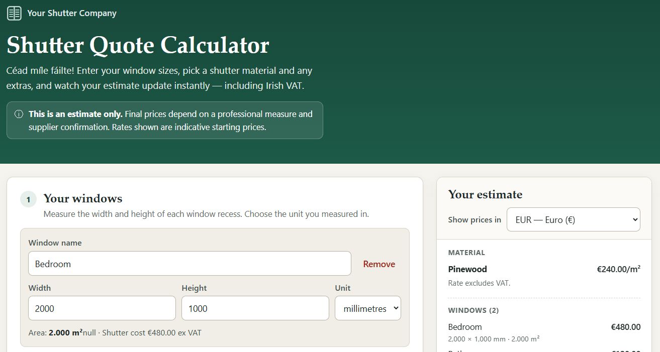 Shutter Calculator