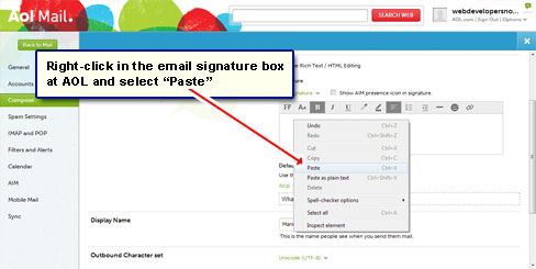 Click mail in the top menu bar. Put Image In Aol Email Signature