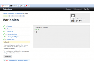 Variables - Getting Started with Programming - Codecademy