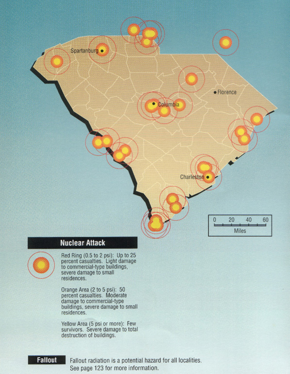 Maps are a terrific way to learn about geography. South Carolina Nuclear Threats