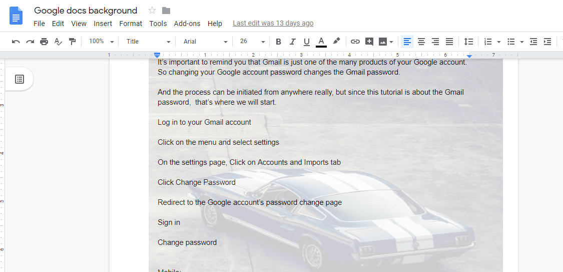 How to add a background in google docs. How To Add A Google Docs Background Image