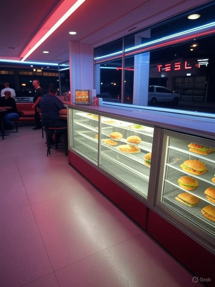 Tesla Diner Cuts Menu and Hours Amid Surging Demand in Hollywood