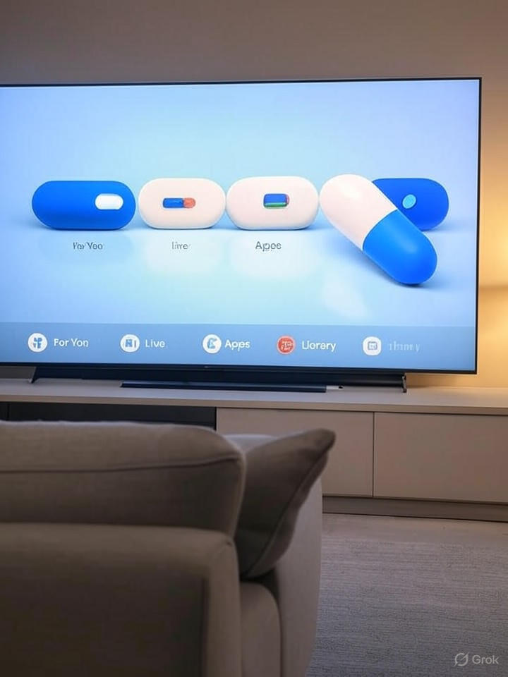 Google TV Homescreen Redesign: Pill Shortcuts Boost Efficiency