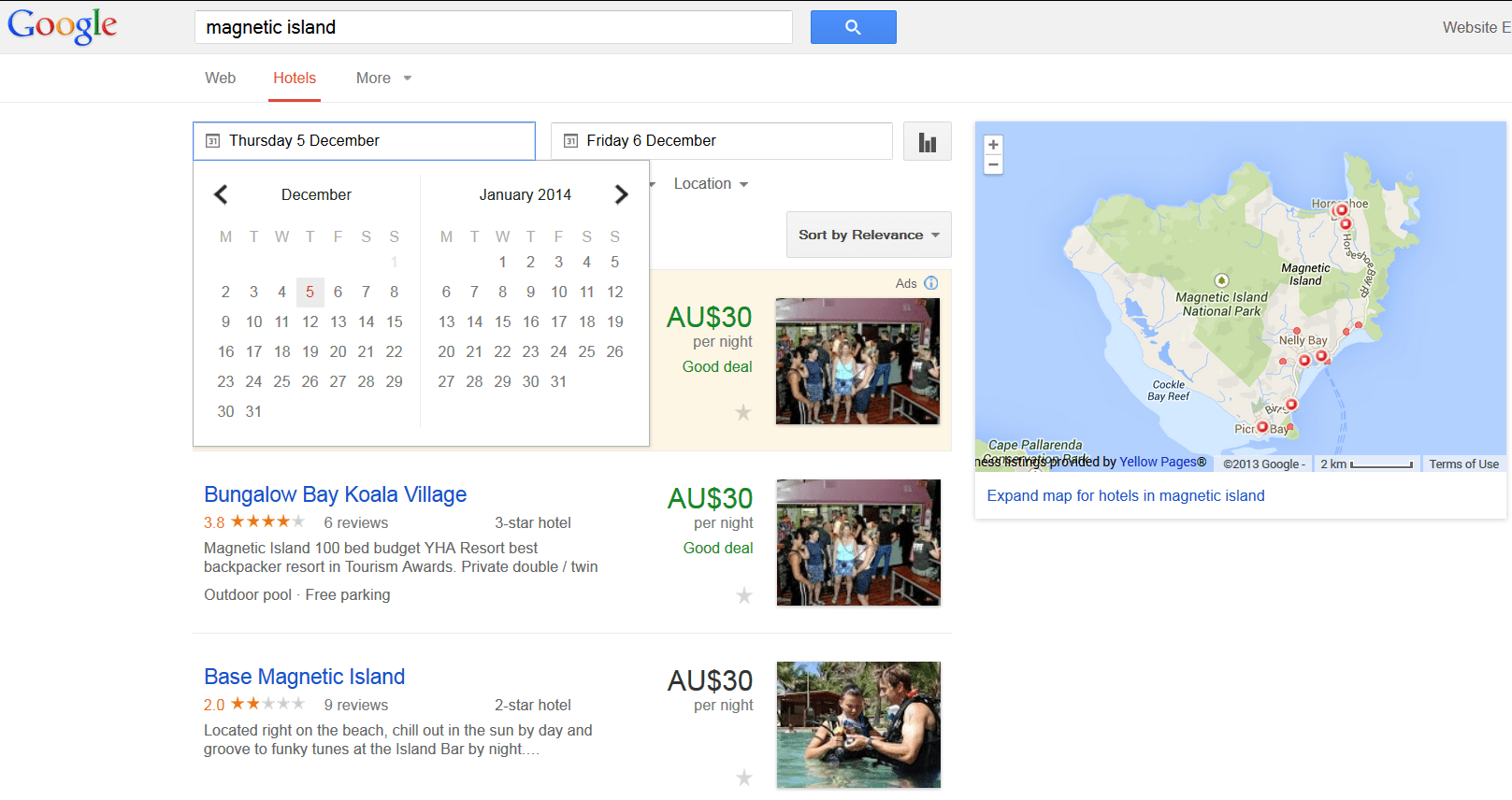 Google hotels australia