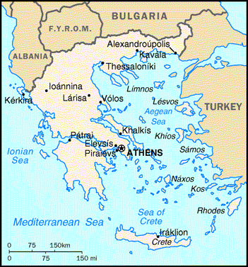 Modern Greece Map 