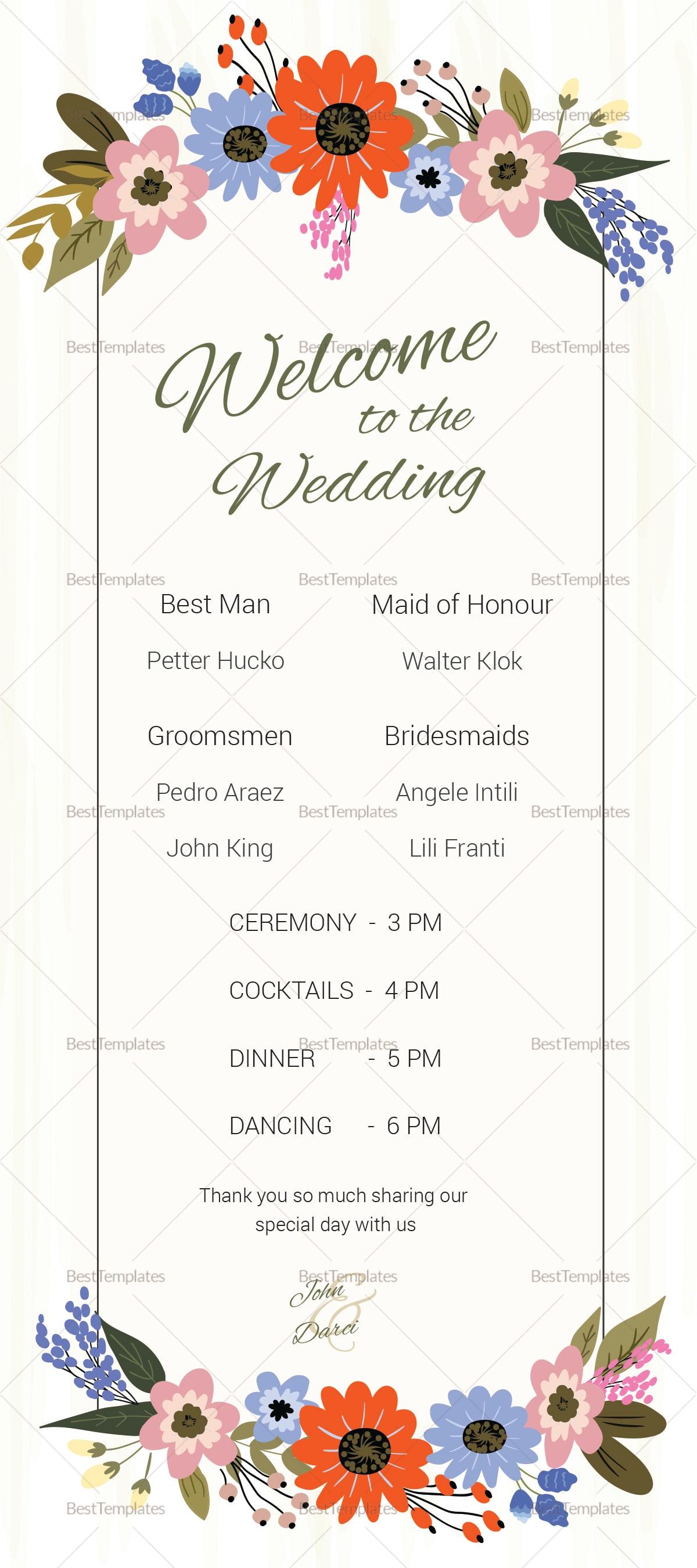 Wedding Program Templates Tri Fold