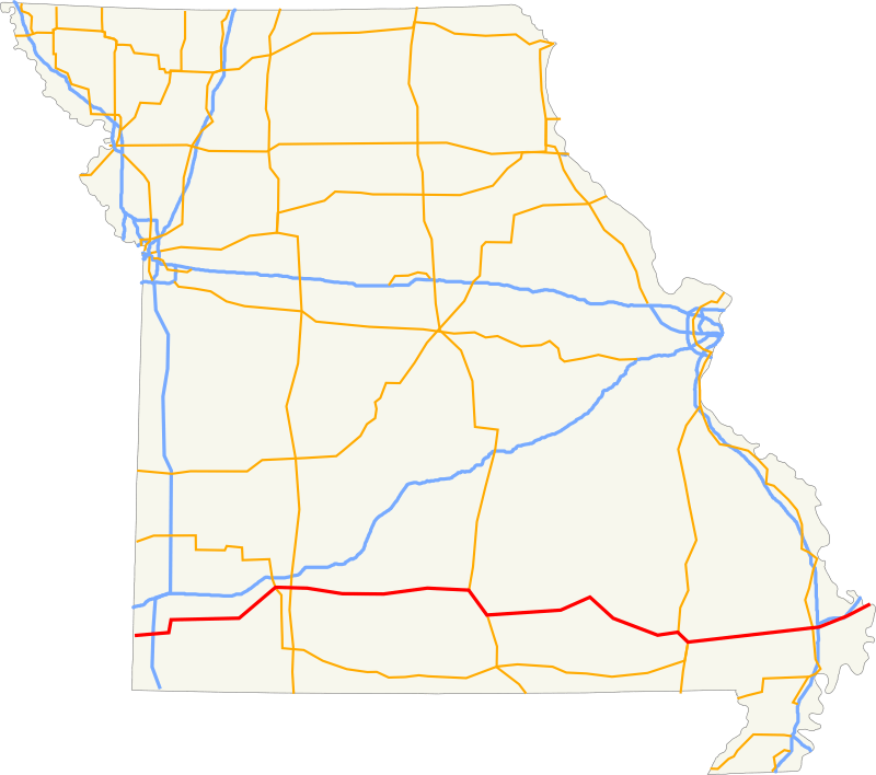 US 60 In Missouri Wegenwiki US 60 MO Map 