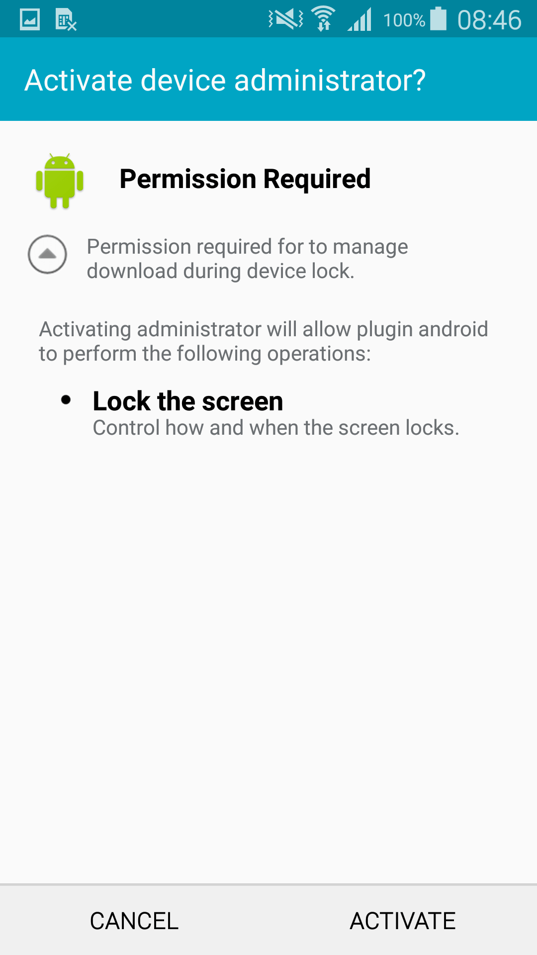 Ad-displaying component requiring device administrator rights