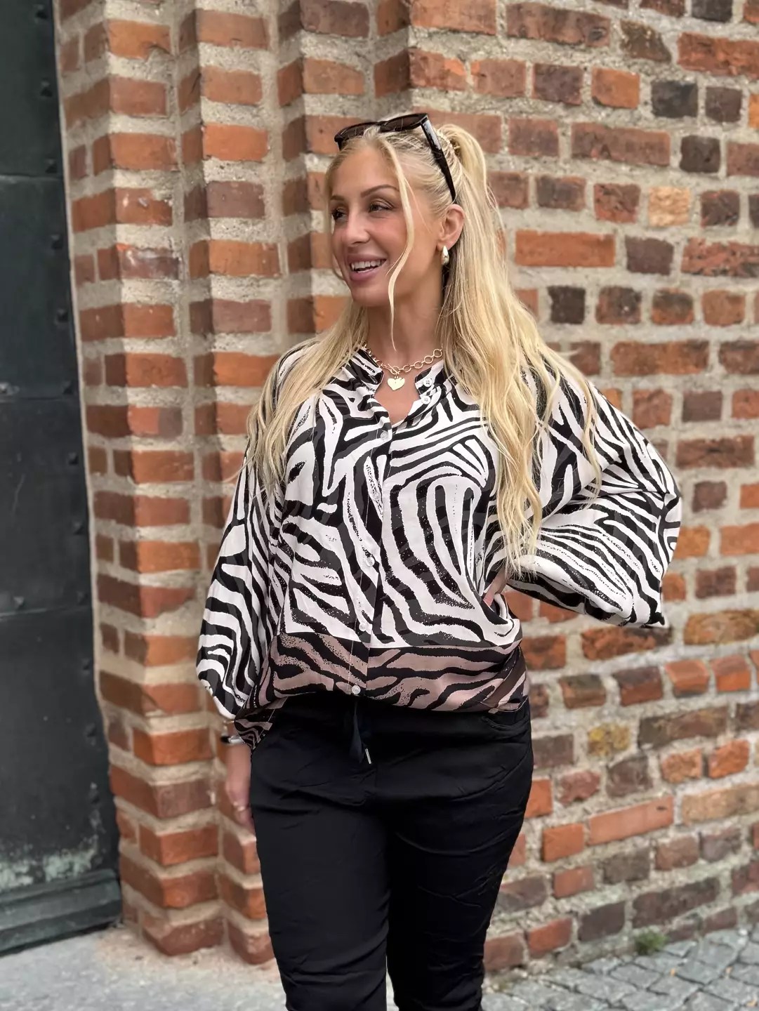 Mirette Zebra blus, Svart