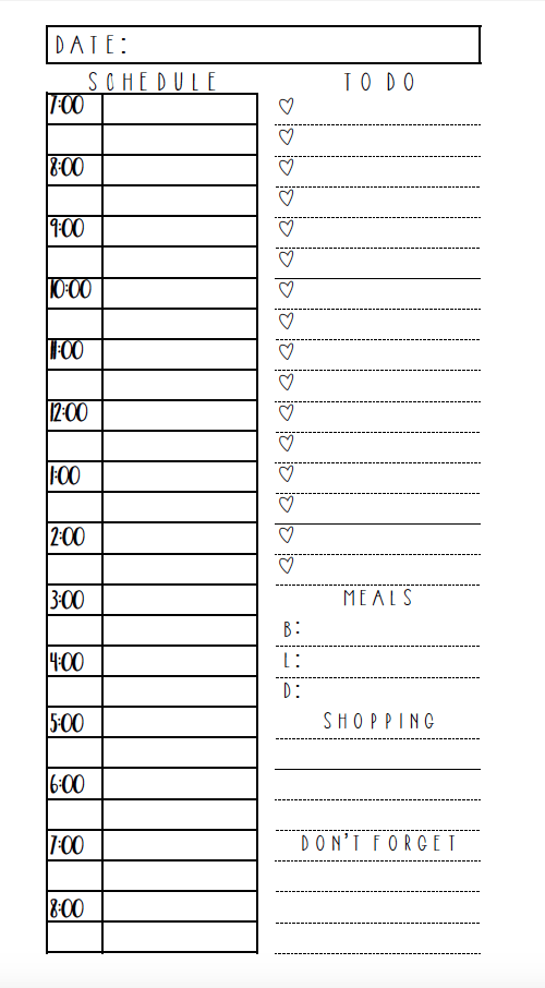 editable routine checklist daily planner printable