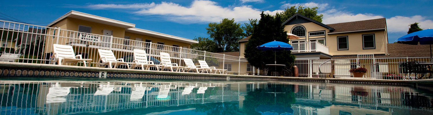 West Cape Motel's large pool overlooking the bird sanctuary in Cape May.
