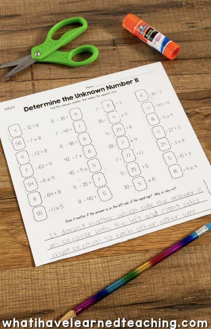 cut and paste math activities for third grade bundle