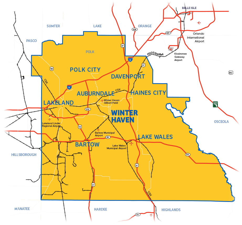 Winter Haven EDC County Map Clear 